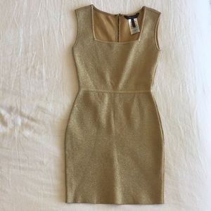 BCBG Maxazria gold mini dress